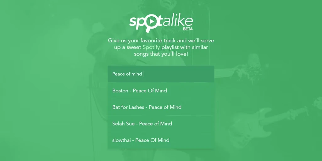 Детальніше про статтю Spotalike – простий сервіс пошуку схожих пісень